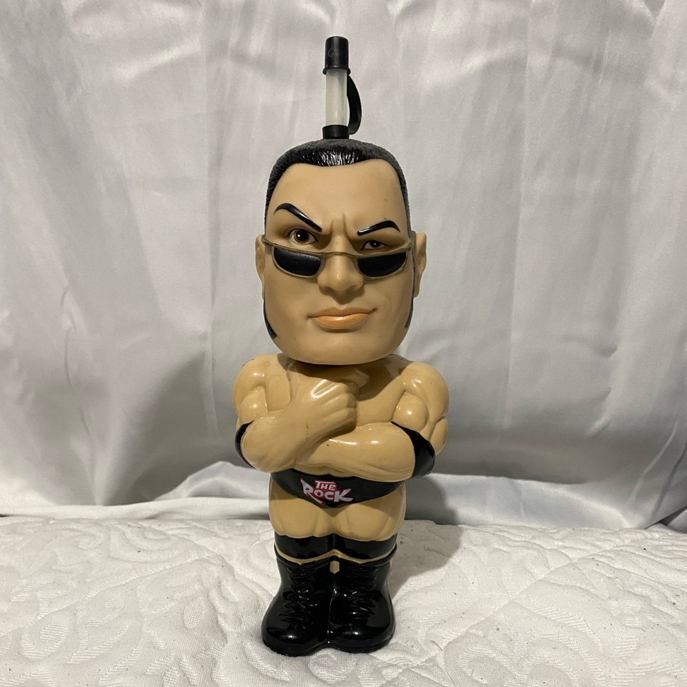 Vintage 1999 “The Rock” Dwayne Johnson 3-d Big Sipper Cup